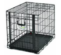 MidWest Homes for Pets Ovation modelo 1924 Jaula plegable metálica para perros, tamaño pequeño y longitud de 60,96 cm, con una sola puerta, color negro, para perros pequeños