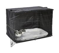 MidWest Homes for Pets iCrate modelo 1542DD-KIT Kit de jaula para perros recién óptimizada, de doble puerta, incluye jaula para perros, 2 cuencos, longitud de 106,68 cm, color negro