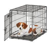 MidWest Homes for Pets Life Stages modelo 1624 Jaula plegable para perros recién óptimizada, tamaño pequeño y longitud de 60,96 cm, con una sola puerta, metálica, color negro, para perros pequeños