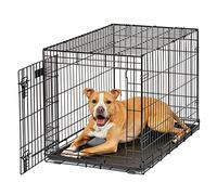 MidWest Homes for Pets Life Stages modelo 1636U Jaula plegable para perros recién óptimizada, tamaño mediano y longitud de 91,44 cm, con una sola puerta, metálica, color negro