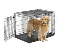 MidWest Homes for Pets Ovation - Jaula de metal plegable con doble puerta para perros, tamaño grande, 106 cm, puerta frontal y puerta lateral levadiza, diseño que ahorra espacio