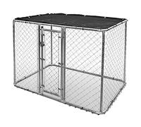 MidWest Homes for Pets - Perrera portátil de malla con protector solar, 1,83 x 1,22 x 1,22 m, modelo K9644, plateado
