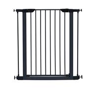 MidWest Homes for Pets - Puerta de paso de acero grafito para mascotas, 99,4 cm de alto, se expande hasta 96,5 cm de ancho, incluye extensiones de 7,6 cm