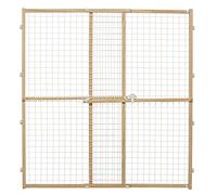 MidWest Homes for Pets modelo 2944WWM-2 Puerta de seguridad para mascotas, tamaño grande, ancho expansible de 73,66-127 cm, 111,76 cm de alto, madera