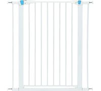 MidWest Homes for Pets - Puerta para mascota con tira brillante fosforescente, alto de 99,06 cm, en acero con barrotes, ancho de 96,52 cm, el marco se ilumina en la oscuridad, 2939SW-GL, blanco roto