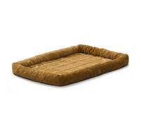 MidWest Homes for Pets QuietTime - Cama para perros con borde acolchado, piel sintética canela, ultrasuave y lavable a máquina, para jaulas y transportines de 122 cm, para perros de razas extragrandes