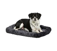 MidWest Homes for Pets QuietTime - Cama para perros con borde acolchado, piel sintética gris, ultrasuave y lavable a máquina, para jaulas y transportines de 61 cm, para perros de razas pequeñas