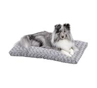 MidWest Homes for Pets - QuietTime Deluxe Ombré Swirl Cama para mascotas y jaulas de 76 cm, suave, base antideslizante, lavable a máquina, felpa gris, tamaño M