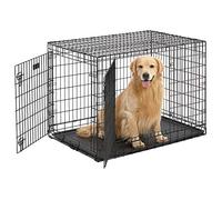 MidWest Homes for Pets Ultima Pro - Jaula para perros de alta resistencia de 106 cm, jaula para mascotas fabricada en acero ultra fuerte con doble puerta para razas grandes, accesorios incluidos