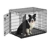 MidWest Homes for Pets gama Ultima Pro modelo 736UP Jaula metálica plegable para perros, con doble puerta fuerte, panel divisor longitud de 91,44 cm