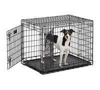 MidWest Homes for Pets - Ultima Pro Jaula para perros y mascotas de razas medianas, doble puerta, acero, gran resistencia, ultrafuerte, accesorios incluidos, 76 cm