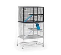 MidWest Critter Nation modelo 163 Módulo adicional para la jaula de lujo de animales pequeños, montado mide 91,44 x 63,5 x 63,5 cm (largo x ancho x alto), color gris cuarzo