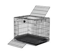 MidWest Homes for Pets Wabbitat modelo 151 Jaula plegable para conejos, 63,5 cm de largo, con rejilla para el suelo de 1,27 cm y bandeja de plástico extraíble, color negro