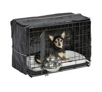 MidWest Homes for Pets iCrate modelo 1522DD-KIT Kit de jaula para perros recién óptimizada, de doble puerta, incluye jaula para perros, cama para mascotas, 2 cuencos, longitud de 58,4 cm, color negro