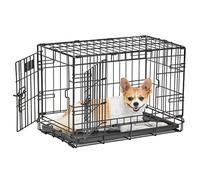 MidWest Homes for Pets Life Stages modelo 1622DD Jaula plegable para perros recién óptimizada, tamaño pequeño y longitud de 57,2 cm, con doble puerta, metálica, color negro, para perros XS