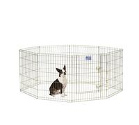 MidWest modelo 542-30 Parque o corralito para perros, metálico, plegable y con puerta, 60,96 x 76,2 cm (ancho x alto), acabado en zinc dorado