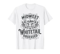 Midwest Whitetail Deer Skull Buck Hunting Camiseta