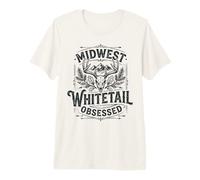 Midwest Whitetail Deer Skull Buck Hunting Camiseta Premium