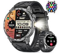 Miecgth Reloj Inteligente Hombre 1,7'' Pantalla táctil Smartwatch Hombre Linterna 100 Días de Batería Llamadas Bluetooth 120+ Modos Deportivos Pulsómetro Monitor de Sueño IP68 iOS Android (Silica)