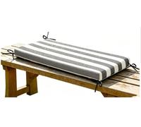 Miecoae Cojin para Banco Exterior Impermeable 80% de Madera Baul Madera Zapatero Rayas, Cojines para Sillones, Grueso 5cm, Colchoneta para Banco de Jardín Interior(Gris Blanco,140x50 cm 55x20 in)