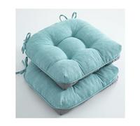 Miecoae Cojines de Exterior para Mobiliario de Jardín Imitación Lino Antideslizante con Ataduras para Sillas de Patio 40x40 cm Pack de 2 No Impermeable(Azul Cielo)