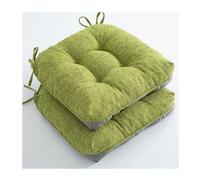 Miecoae Cojines de Exterior para Mobiliario de Jardín Imitación Lino Antideslizante con Ataduras para Sillas de Patio 40x40 cm Pack de 2 No Impermeable(Verde)