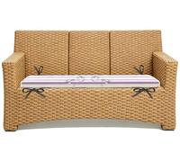 Miecoae Cojines Exterior para Muebles de Ratan Repuesto de Sala Palets Terraza Jardín Sofá Silla, 5cm Cojin para Banco Exterior Impermeable 80% Rayas de Baul Madera(Violeta Blanco,140x45 cm 55x18 in)