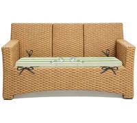 Miecoae Cojines Exterior para Muebles de Ratan Repuesto de Sala Palets Terraza Jardín Sofá Silla, 5cm Cojin para Banco Exterior Impermeable 80% Rayas de Baul Madera(Verde Blanco,190x30 cm 75x12 in)