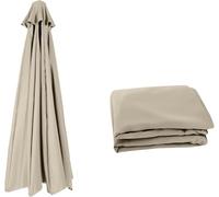 Miecoae Toldo de Repuesto para Sombrilla Patio 3.0/2.8/2.7/4/2.30m Cubierta Paraguas Mercado con 8 Varillas/6 Brazos Exteriores Recambio Tela jardín Piscina Terrazas en Voladizo(Taupe,8 Ribs 2.5m)