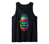 Miedo Piña Frutas Tropicales Verano Halloween Verano Verano Camiseta sin Mangas