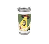 Miedo zarigüeya OVNI Secuestro Zarigüeya Alien Humor divertido Vaso térmico de acero inoxidable de doble pared