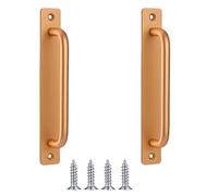 MIEGUIWOR 2 Piezas Tiradores de Puerta de Granero,Tirador Puerta Corredera para Manija de Puerta de Armario,Manillas Puertas Interior,Tirador Puerta Exterior,Manilla Puerta Aluminio (Dorado,210mm)