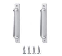 MIEGUIWOR 2 Piezas Tiradores de Puerta de Granero,Tirador Puerta Corredera para Manija de Puerta de Armario,Manillas Puertas Interior,Tirador Puerta Exterior,Manilla Puerta Aluminio (Plateado,180mm)