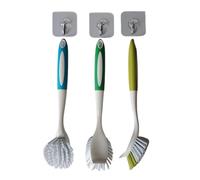 MIEGUIWOR 3 Piezas Cepillo Fregar Platos - Cepillo Cocina con Cerdas de Nylon Resistentes, Mango Antideslizante, Ideal para Ollas, Sartenes, Fregadero,Vajilla