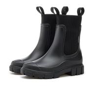 MIEHUIAI Botas de Agua Mujer Chelsea Impermeables Botas de Lluvia Botines de Caucho Comodos Antideslizante Zapatos de Jardin Rain Boots(Negro,40 EU)