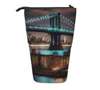 MIEKGPS New York Manhattan Bridge - Soporte telescópico para lápices con diseño de puente nocturno