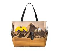 MIEKGPS Pyramids of Egypt - Bolsa de viaje grande para mujer, ligera, impermeable, para piscina, viajes, color negro, talla única