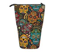 MIEKGPS Sugar Skulls - Soporte telescópico para lápices, diseño de calaveras de azúcar