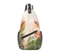 MIEKGPS Watercolour cactus1 Print Sling Bag Sport Hiking Daypack Crossbody Shoulder Backpack Chest Bag Men Women Black, One Size
