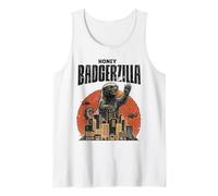 Miel Badgerzilla Monster City Attack Retro Art Camiseta sin Mangas