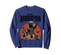 Miel Badgerzilla Monster City Attack Retro Art Sudadera
