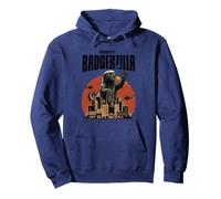 Miel Badgerzilla Monster City Attack Retro Art Sudadera con Capucha