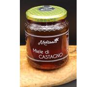 Miel de Castaño, Apicultura Melissa, miel cruda natural, no pasteurizada, producción artesanal, Miel 100% Italiana (Avellino), peso 500g