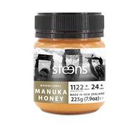 Miel de Manuka Steens MGO 1122+ - 225 g de miel pura y cruda, 100% certificada UMF 24+ - superior a la miel de Manuka de 1000 MGO - envasada y sellada en Nueva Zelanda