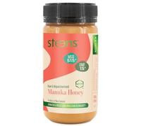 Miel de Manuka Steens MGO 515+: 500 g de miel de Manuka 100% pura, cruda y certificada UMF 15+, envasada y sellada en Nueva Zelanda