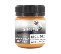 Miel de Manuka Steens MGO 830+ - 225 g de miel de Manuka 100% pura, cruda y certificada UMF 20+, con más de 800 MGO - envasada y sellada en Nueva Zelanda - 225 g