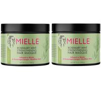 Mielle Mascarilla fortalecedora para el cabello con aceite esencial y biotina, reparación milagrosa para cabello seco, dañado y encrespado, 12 onzas