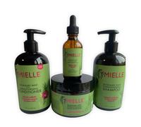 MIELLE ORGANICS Champú/Fortificante Romero Menta 4 Piezas