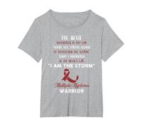 Mieloma Múltiple - Yo Soy la Tormenta Camiseta, Mujer Tallas Grandes, Gris Jaspeado, 2XL Grande