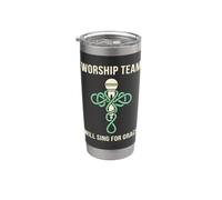 Miembro del equipo de adoración Canta por la Gracia Equipo de alabanza de la Iglesia del Coro Vaso térmico de acero inoxidable de doble pared